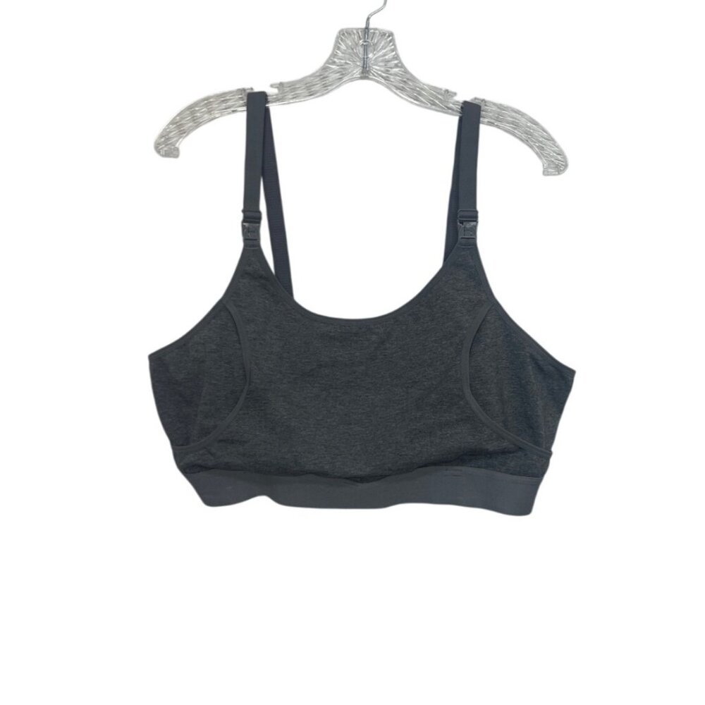 Nursing Bra Clip-Down Straps Hook Closure Size XXL Gray Breastfeeding